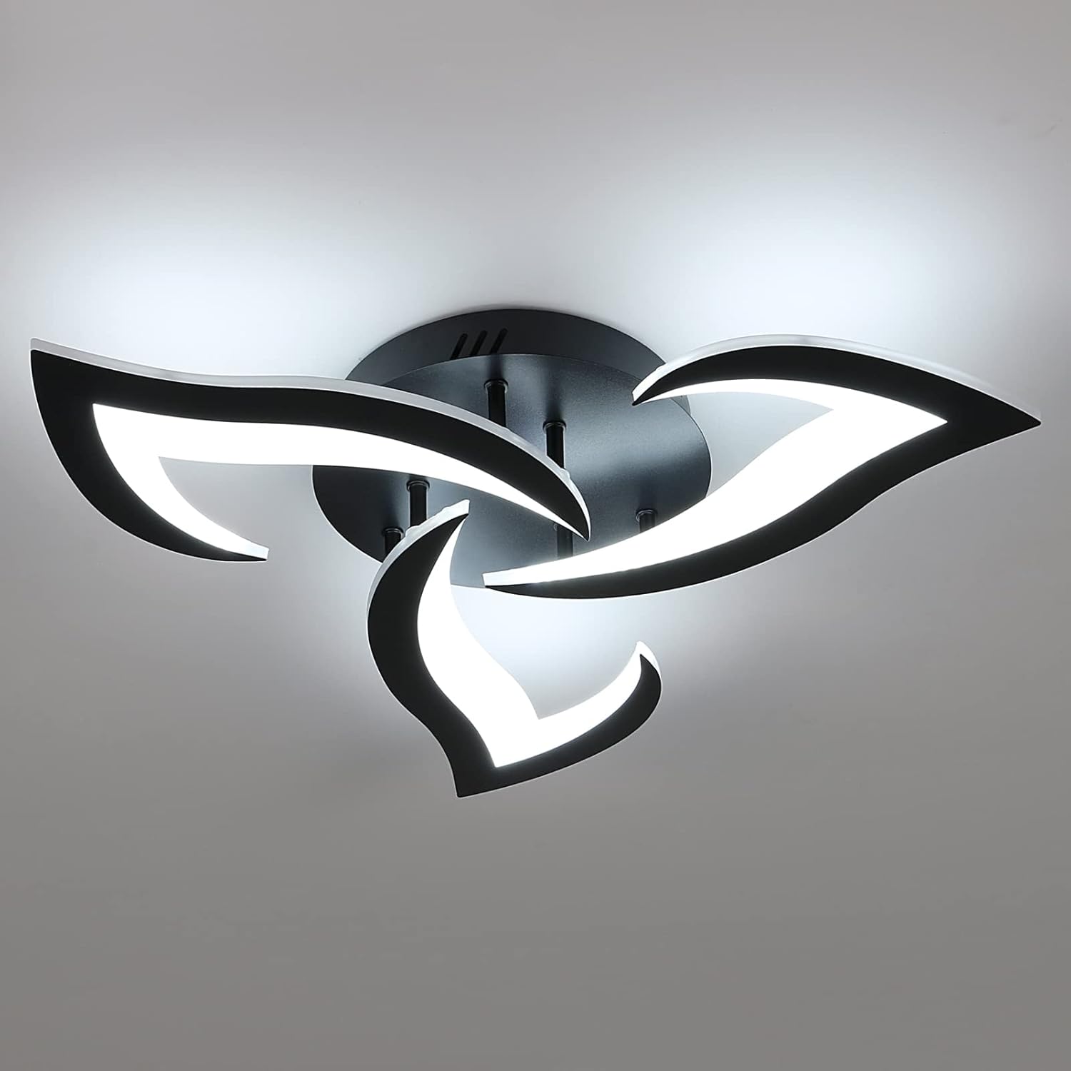 SENQIU Modern LED Ceiling Light, Unique 36W 3 Heads Petals LED Ceiling Lights, S...