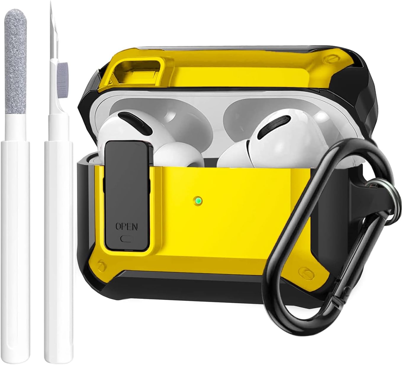 Airpods Pro 2 Case Cover Men Lock with Cleaning Ki...