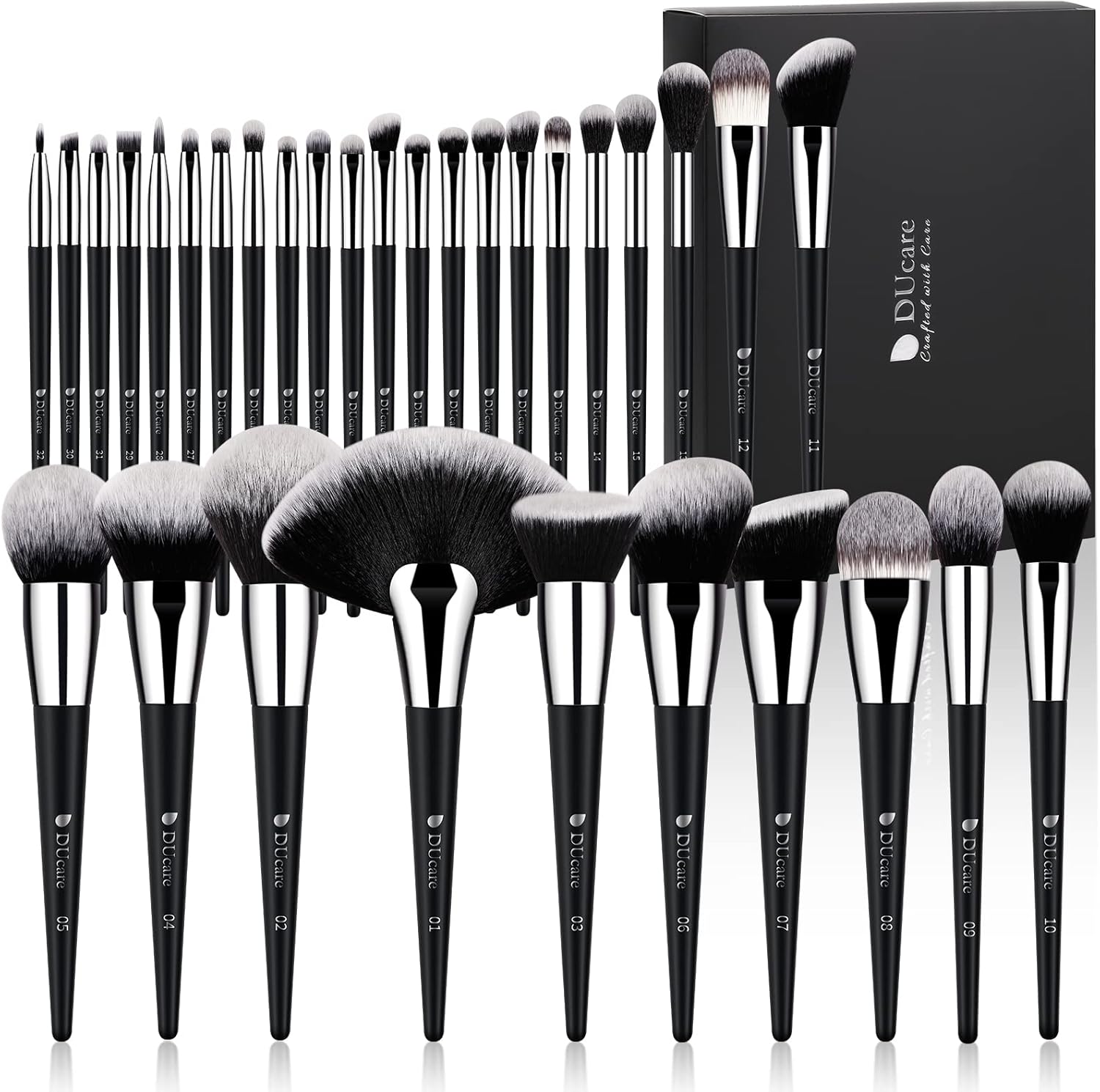 DUcare Professional Makeup Brush Set 32Pcs Makeup Brushes Premium Synthetic Kabu...