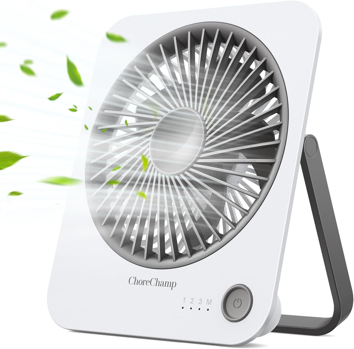 ChoreChamp 4000mAh Desk Fan, Portable Fan with 4 Speeds, 180°Foldable Cooling Fa...