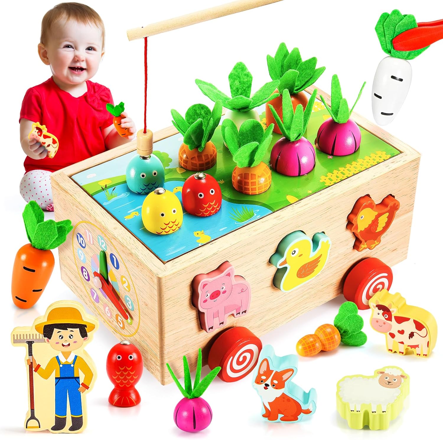Toyzey Wooden Toys for 2 3 4 5 Year Old Girls Boys, Montessori 2-5 Boys Gifts Ag...