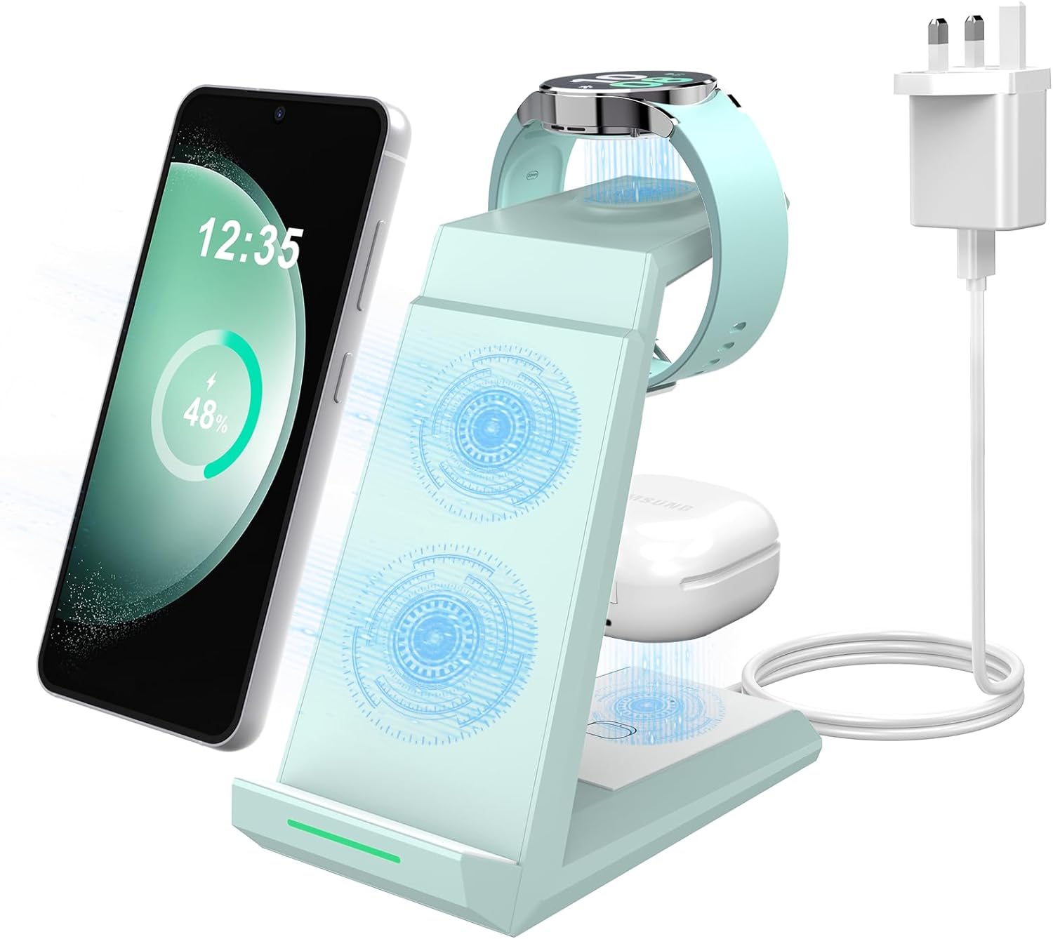 Wireless Charger for Samsung, Special ADADPU 3 in 1 Charging Station for Multipl...