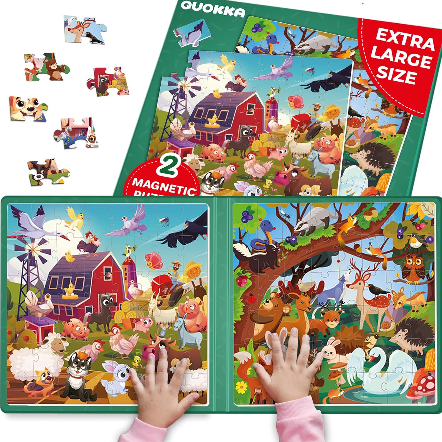 QUOKKA Magnetic Puzzles, Special 48 Pieces Travel Puzzle Games for Kids, Innovat...