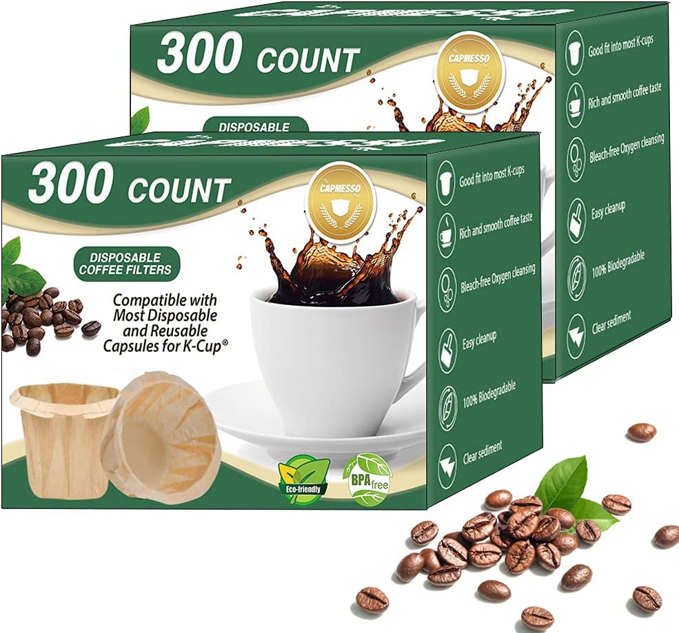 CAPMESSO Disposable Coffee Paper Filters Replacement Kerig Coffee Filters Compat...