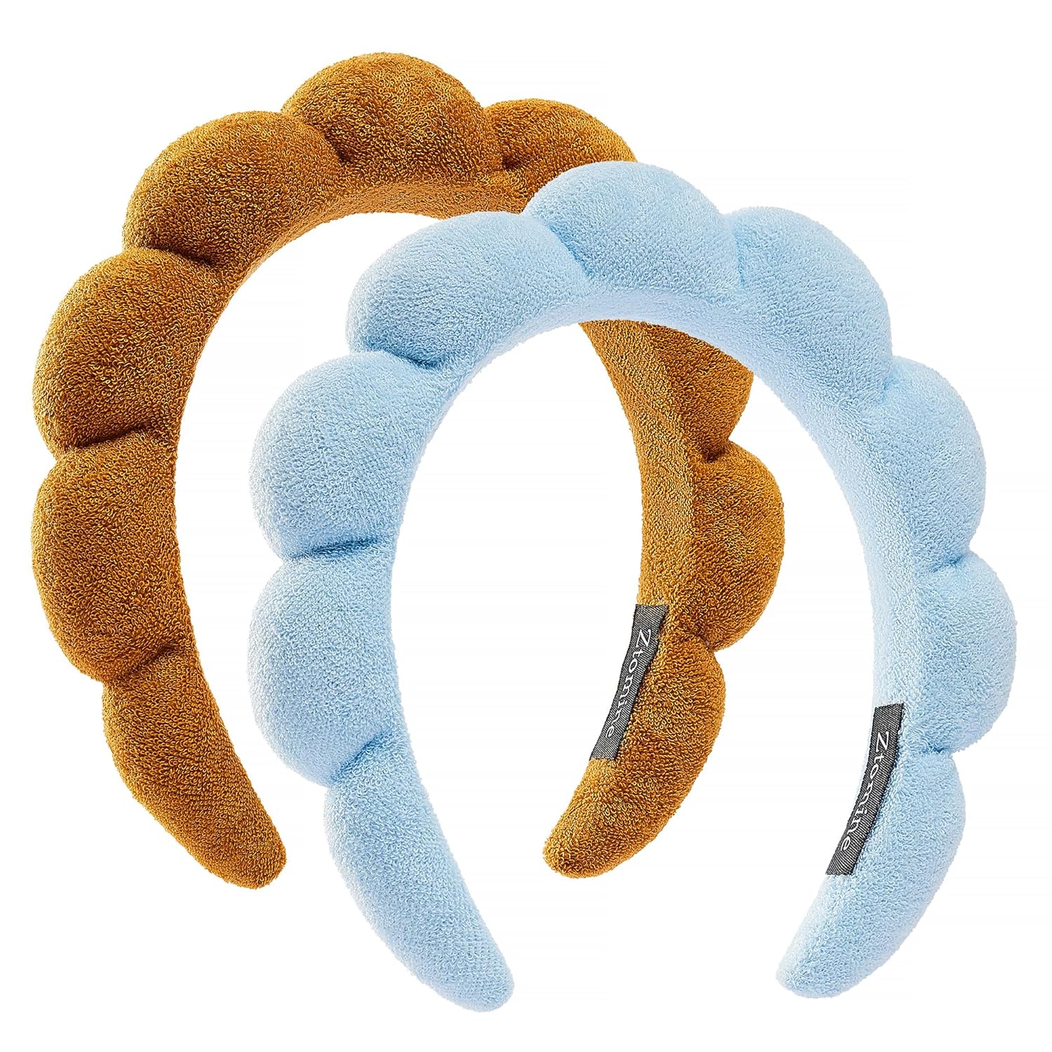 Spa Terry Cloth Facial Headbands, Set of 2 Skincare Combo Pack - Puffy Makeup He...