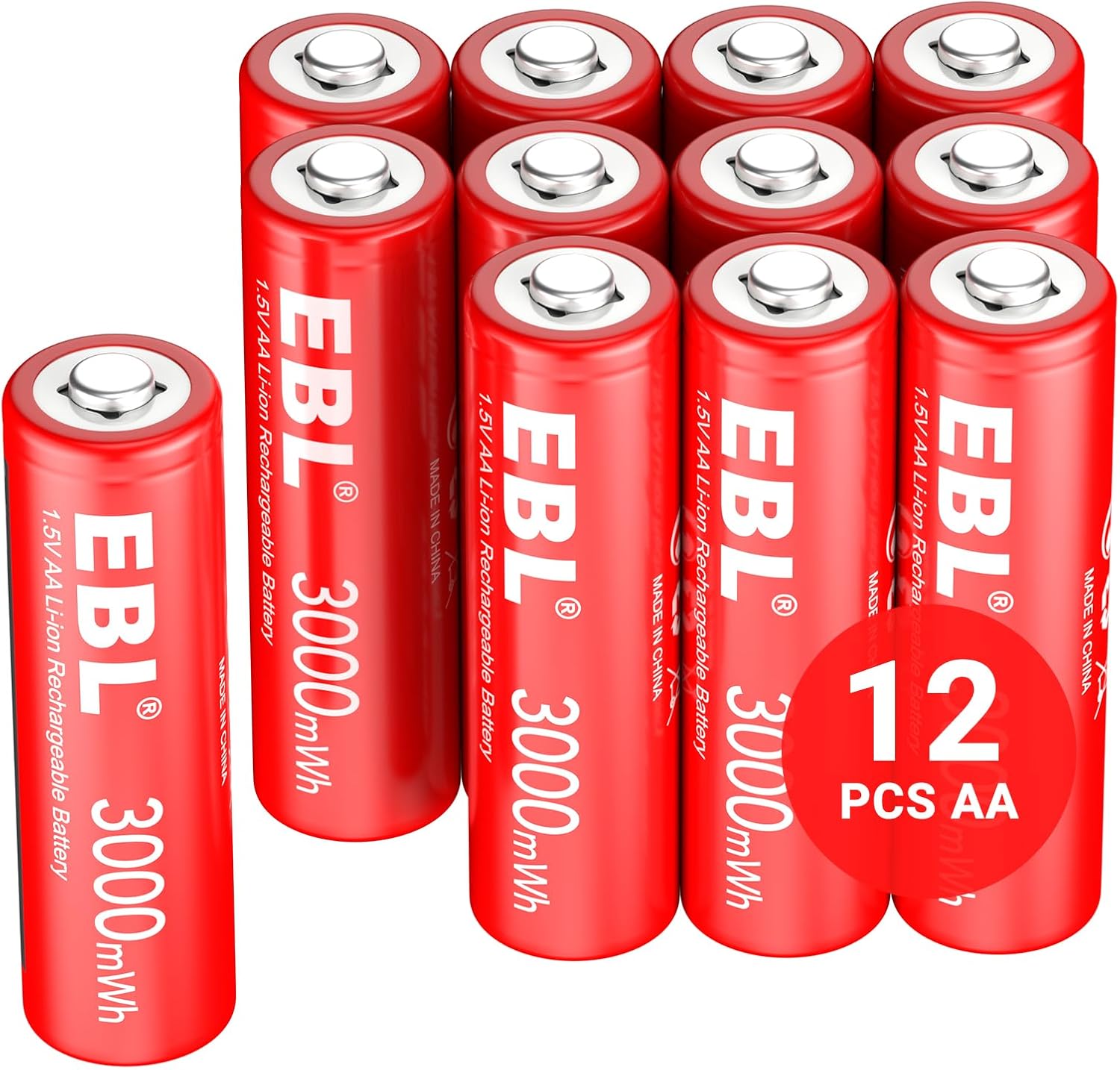 EBL AA Rechargeable Lithium Batteries, Special Double A Battery for 1.5V Constan...
