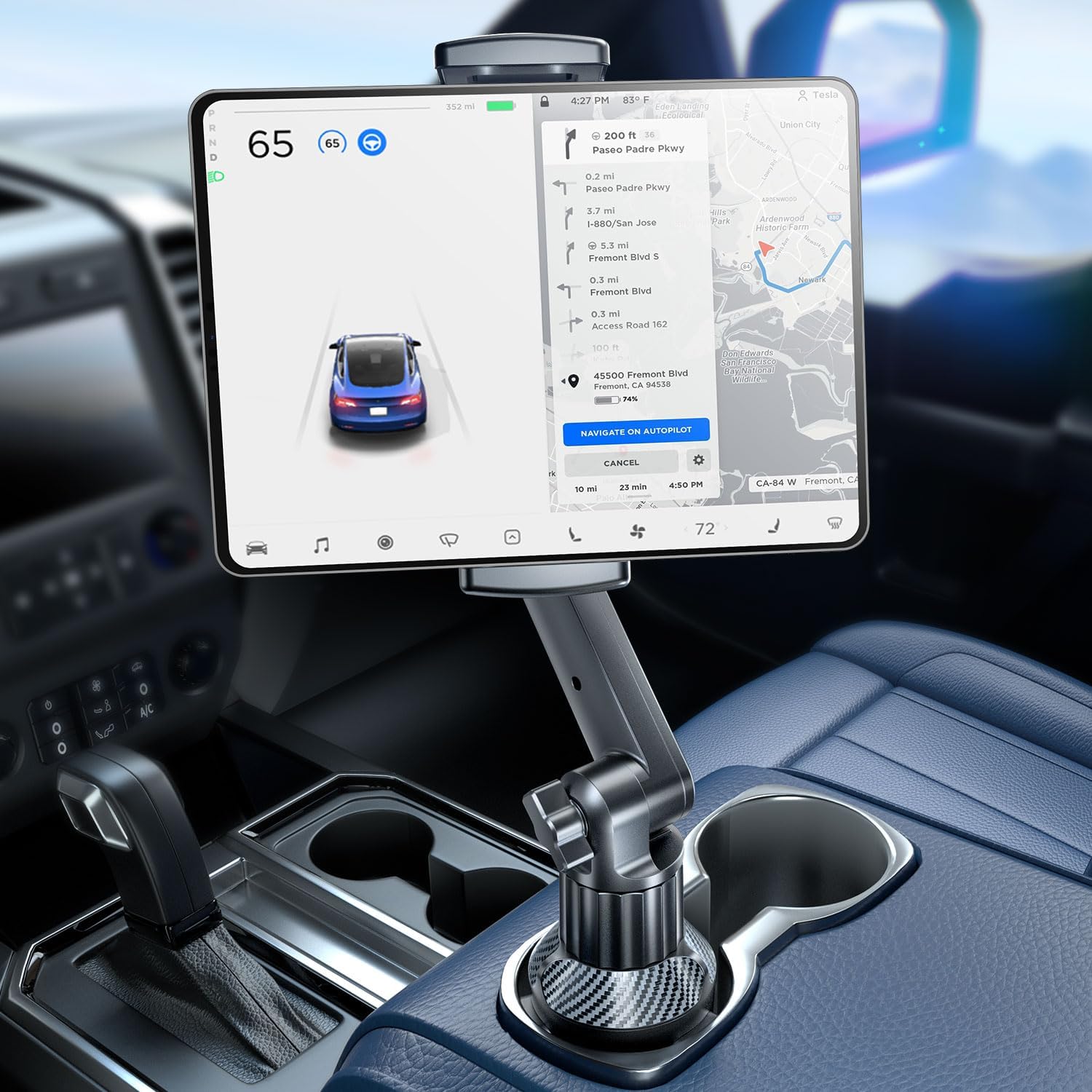 eSamcore Tablet Holder for Car, for iPad Cup Holder Car Mount with 1.57" Depth L...