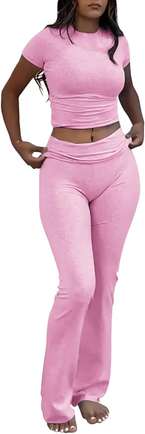 ZFLM Casual Workout Two Piece Outfits for Women Sh...