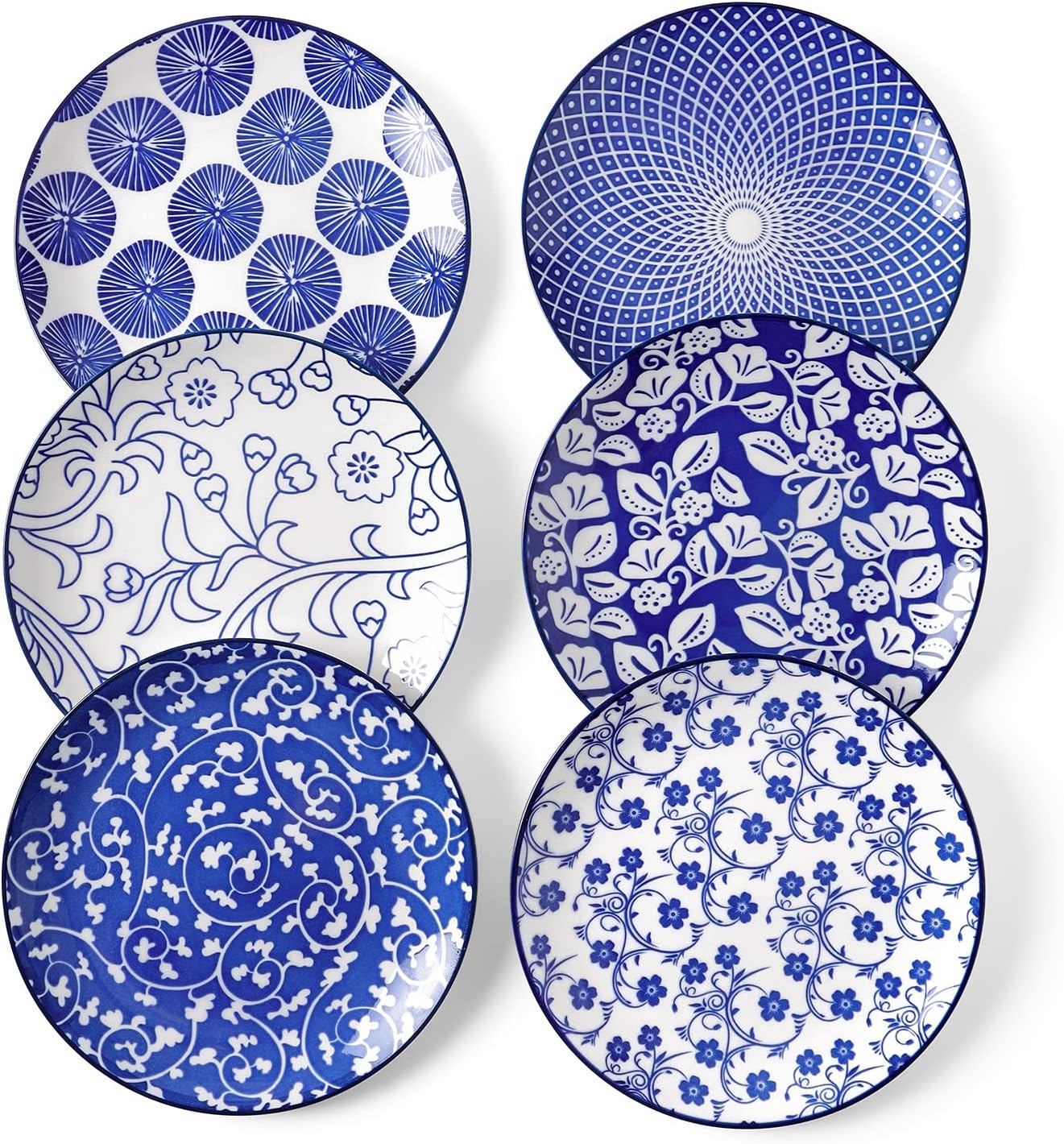 Selamica Ceramic Dessert Plates Set of 6, Small Salad Plates 6 Inch Appetizer Pl...