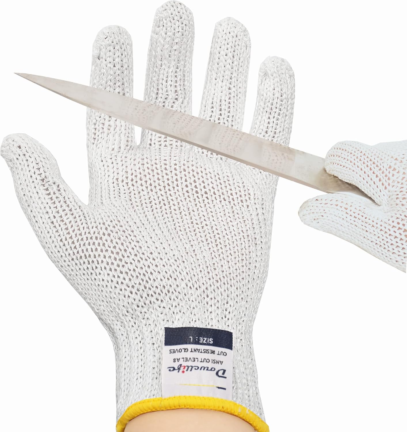 Dowellife Level 8 Reinforced Cut Resistant Gloves, Food Grade, Knife Safety Glov...