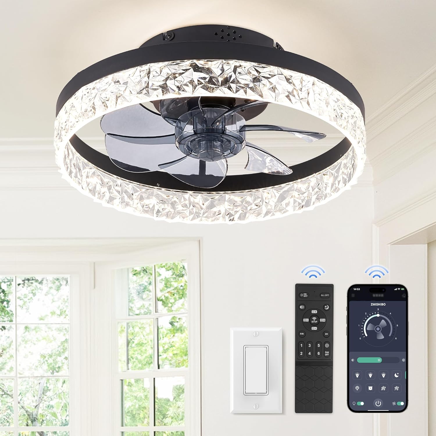 Low Profile Ceiling Fan, Special Ceiling Fan with Lights and Remote, Innovative...