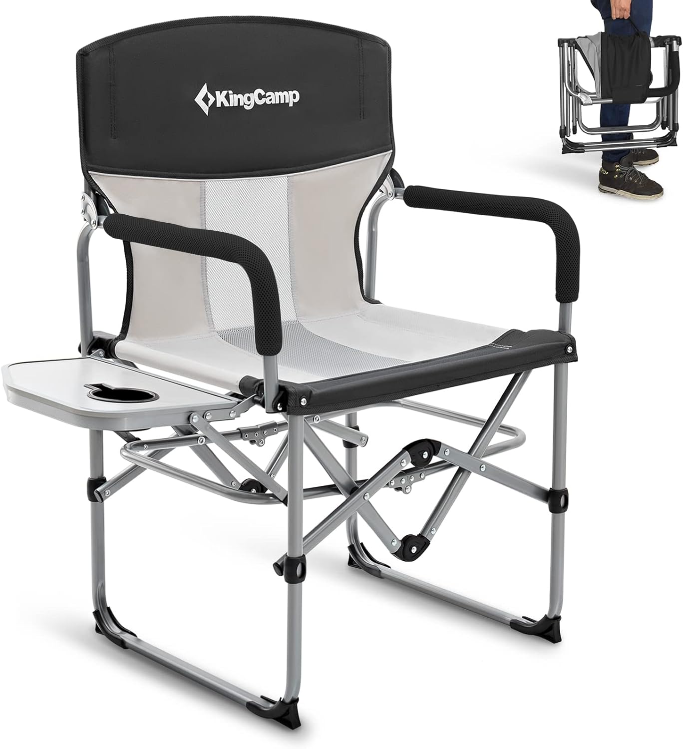 KingCamp Folding Camping Chair, Special Heavy Duty Director's Seat for Adults, U...