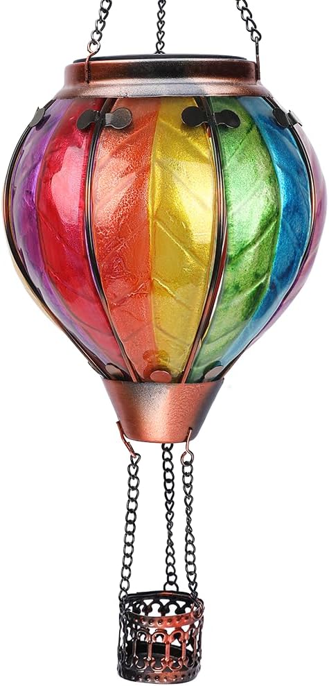 Hot Air Balloon Solar Lantern, Unique Lantern with Flickering Flame, Special Han...