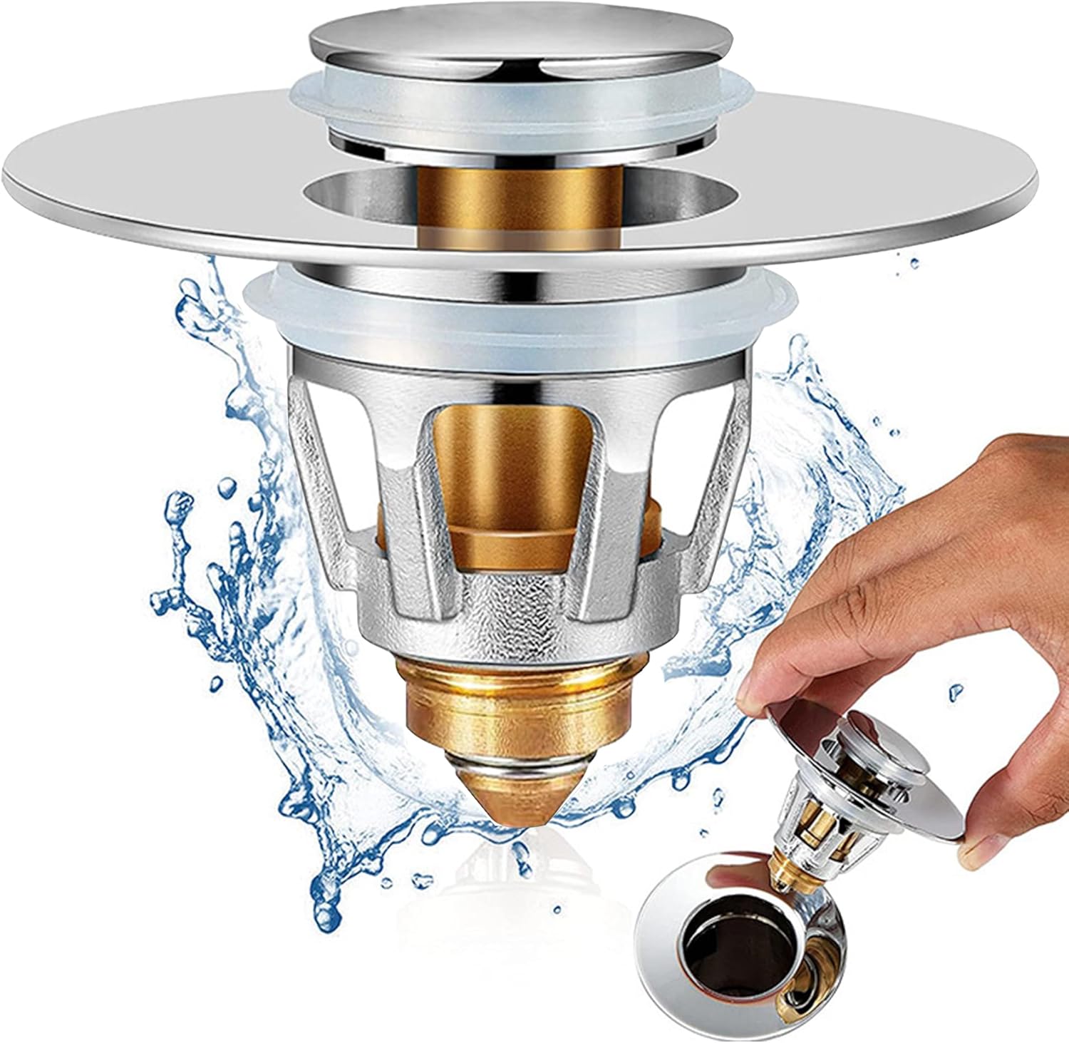 YOXITIXOY Sink Plug，Universal Bathroom Pop Up Was...