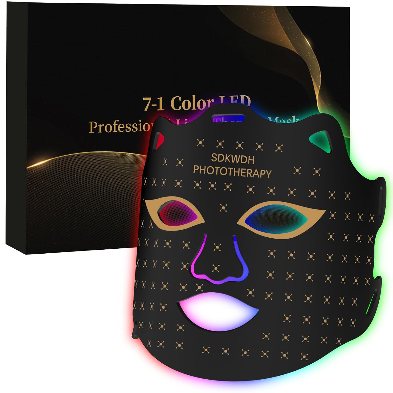 LED Facial Skin Care Mask, Special 7-1 Colors LED Therapy Mask, Innovative Red L...