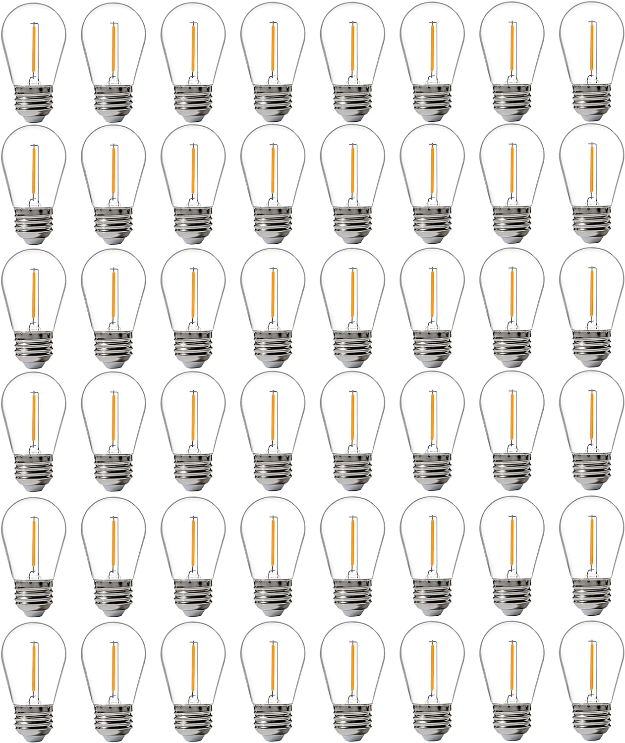 FLSNT 48 Pack LED S14 Replacement Light Bulbs for String Light, Waterproof Outdo...