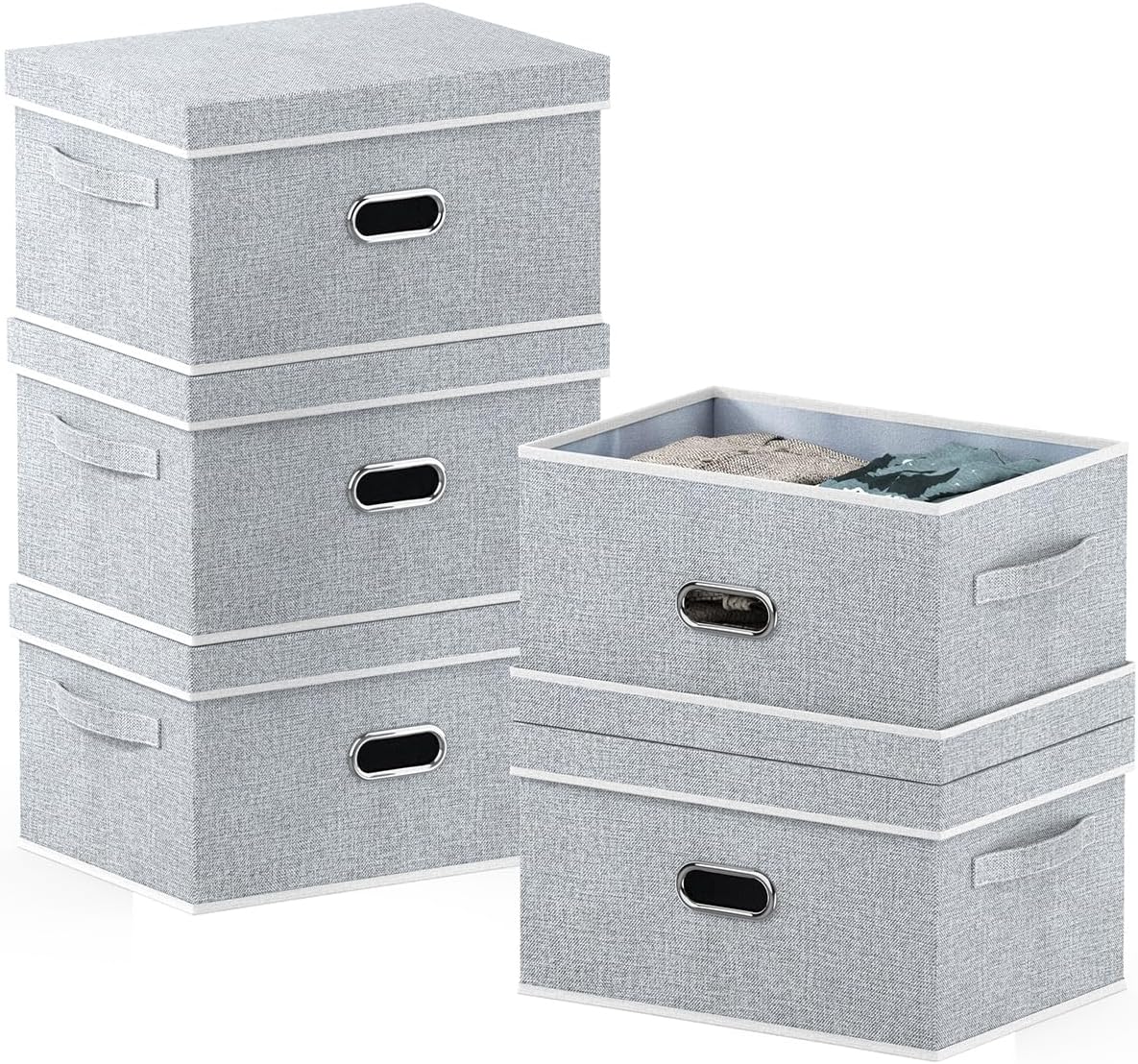 Lesfit 20 L Fabric Storage Boxes, Special Storage Solution with Lid, Innovative...