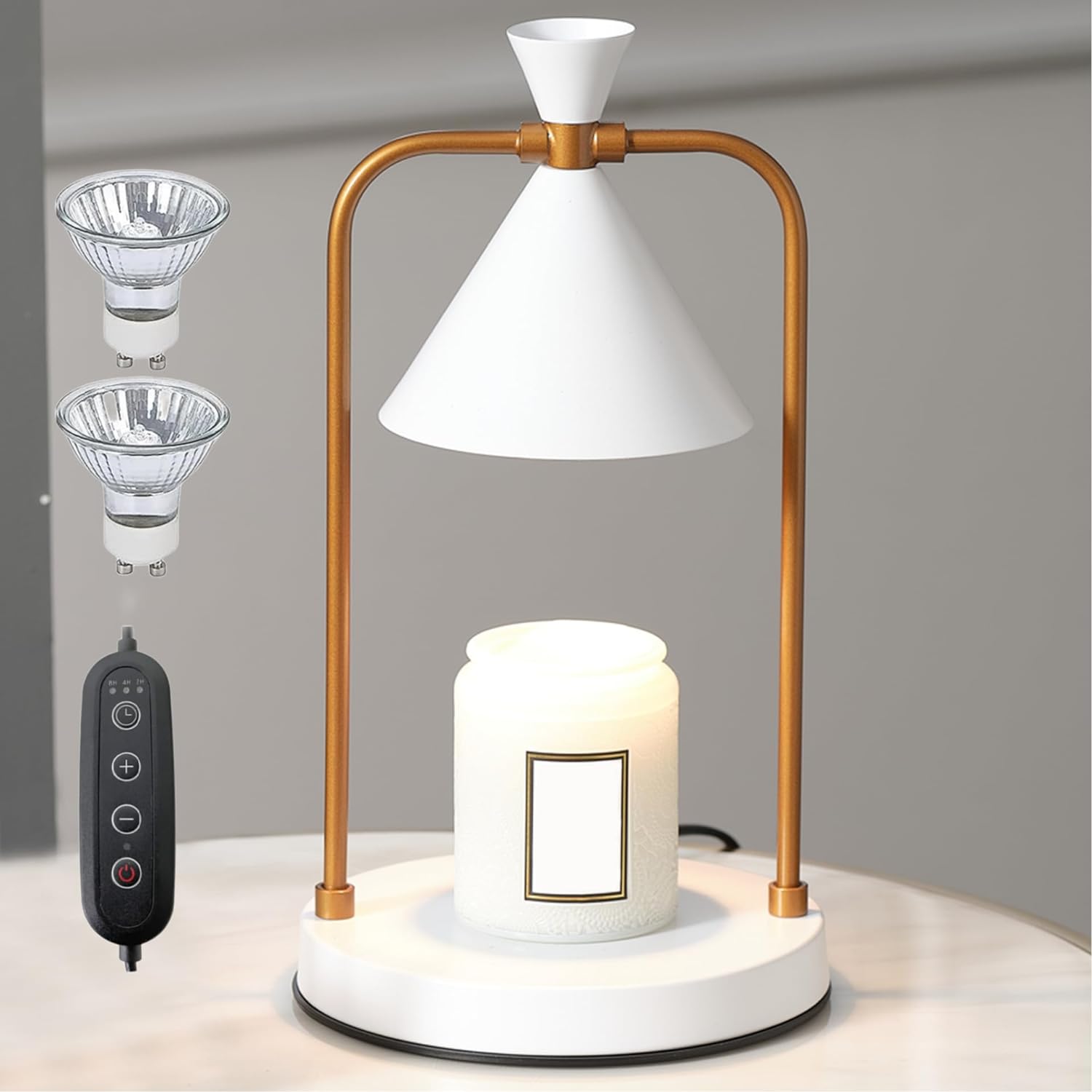 Candle Warmer Lamp with Timer, Dimmable Candle Light Electric Candle Warmer Comp...