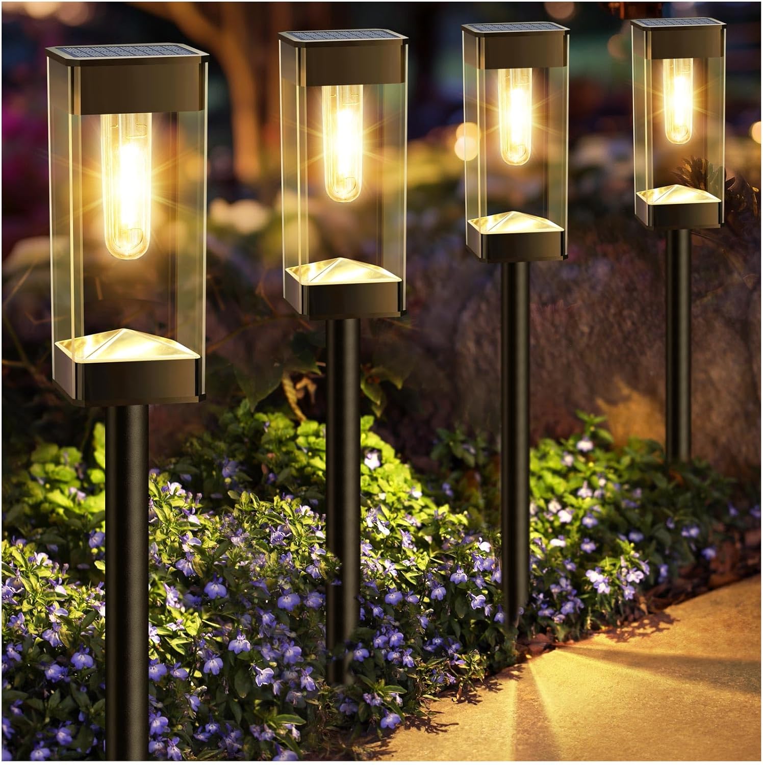 Solar Pathway Lights Waterproof Solar Outdoor Ligh...
