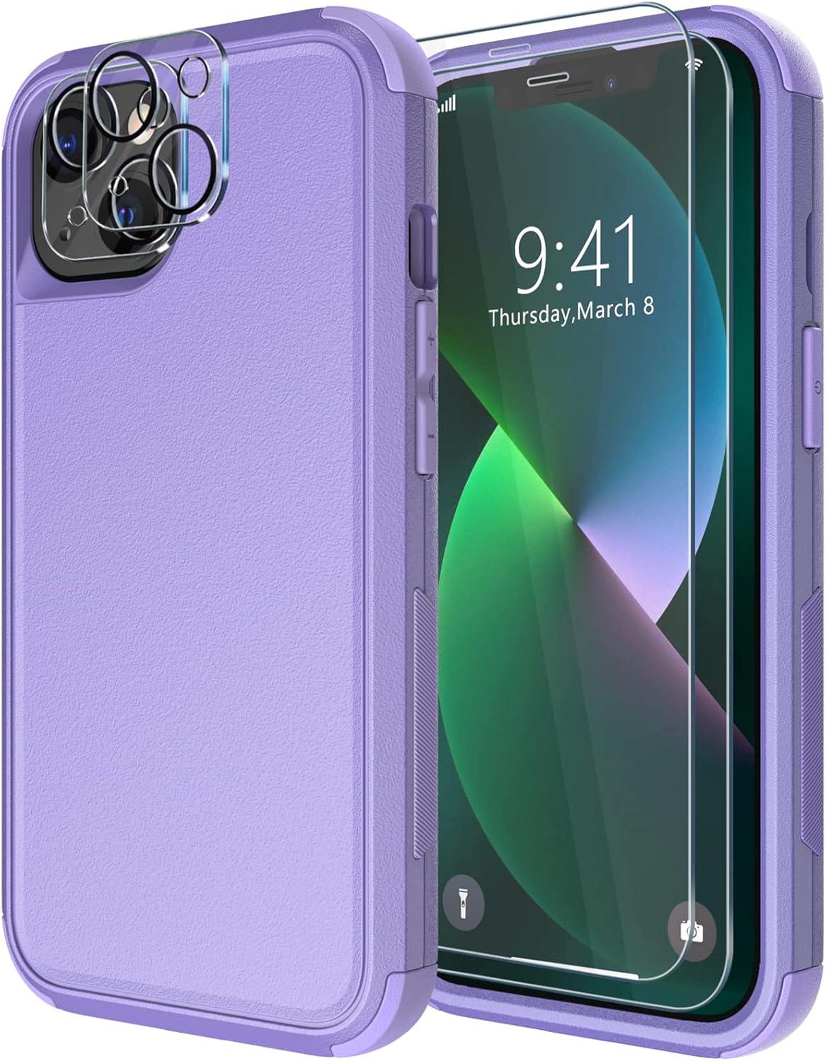Diverbox for iPhone 13 Case [Shockproof] [Dropproof] [Tempered Glass Screen Prot...