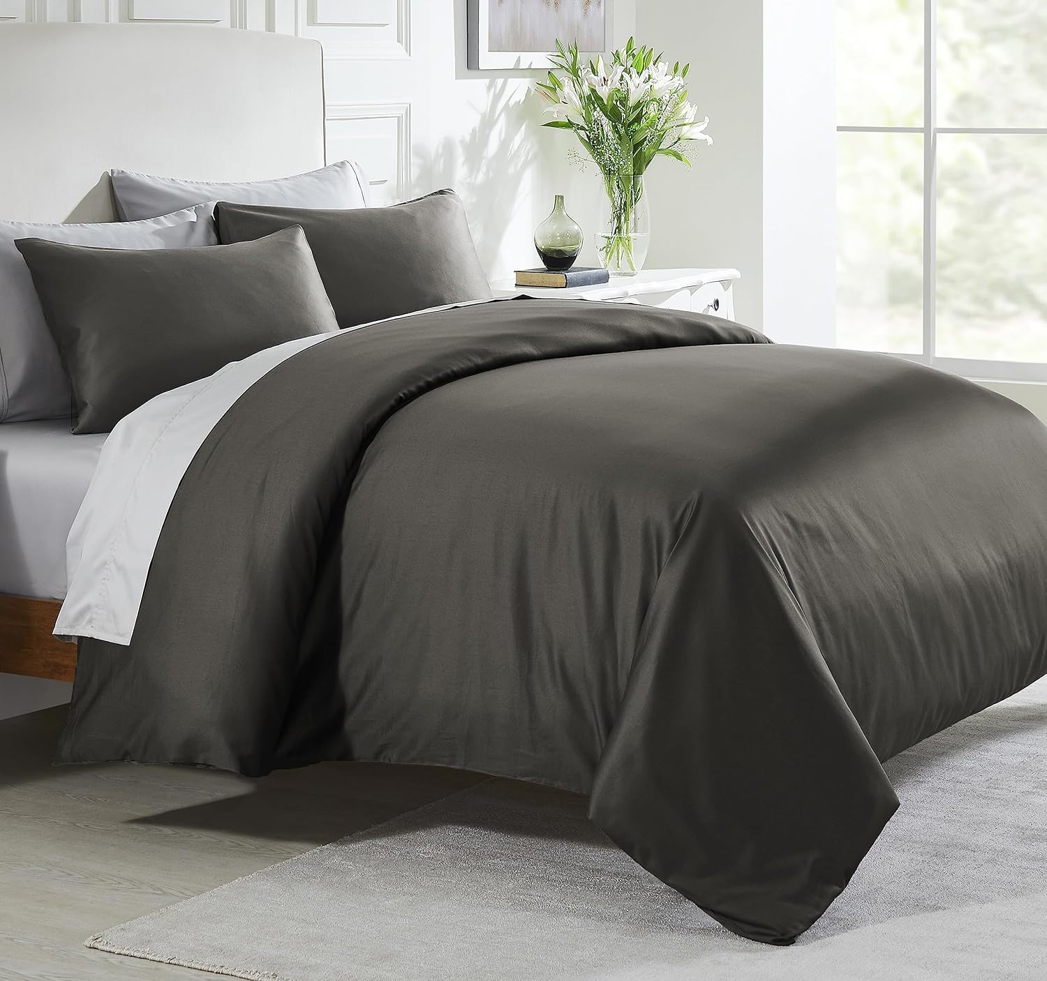 California Design Den 3-Pc Queen Size Duvet Cover Set, 400 Thread Count 100% Cot...