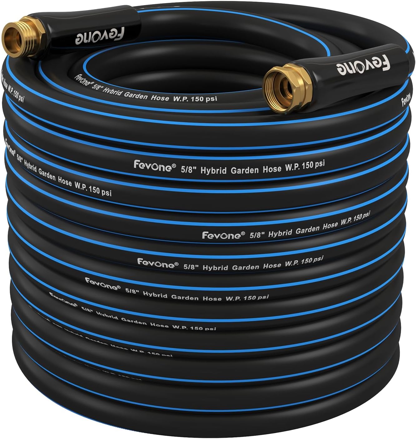 Fevone Garden Hose 100 ft x 5/8", Heavy Duty Water Hose, Fits Hoses/Pipes of All...