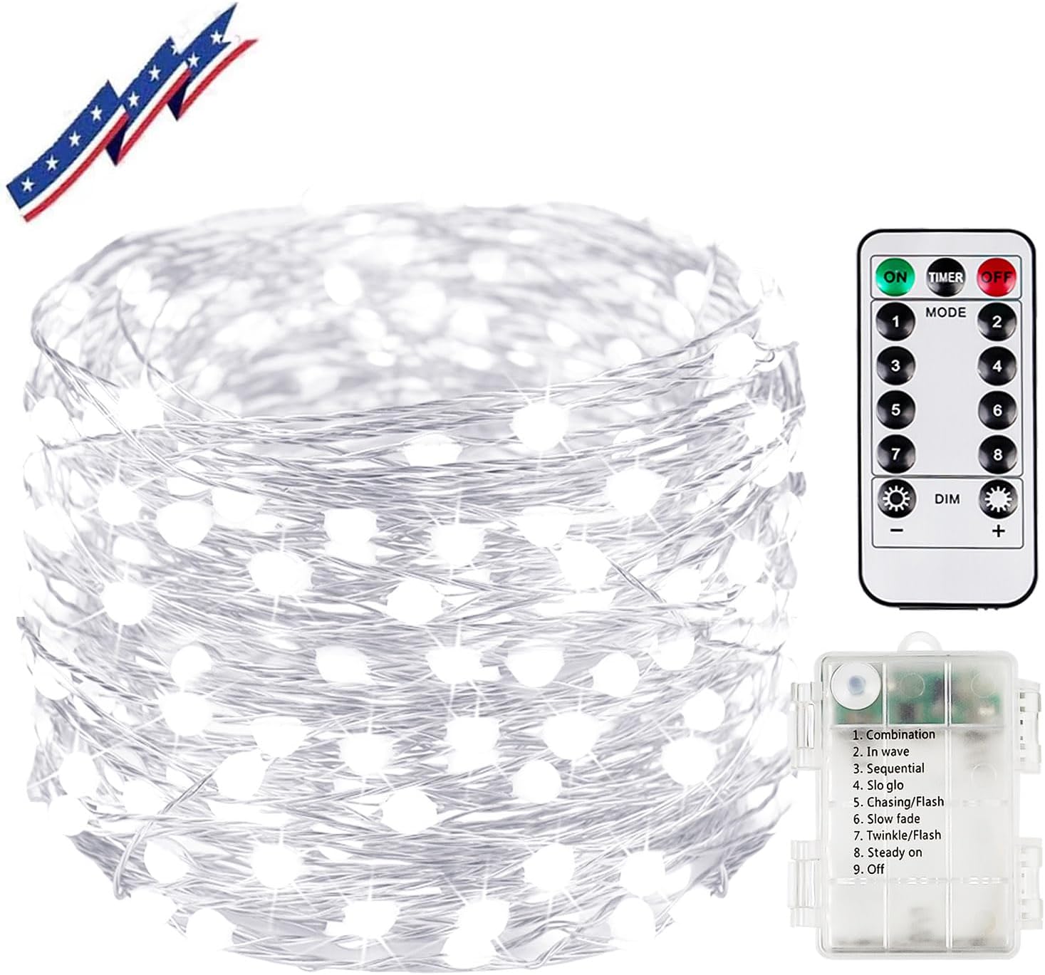 33Ft 100LED Battery Operated Fairy Lights, Special Waterproof Battery Christmas...