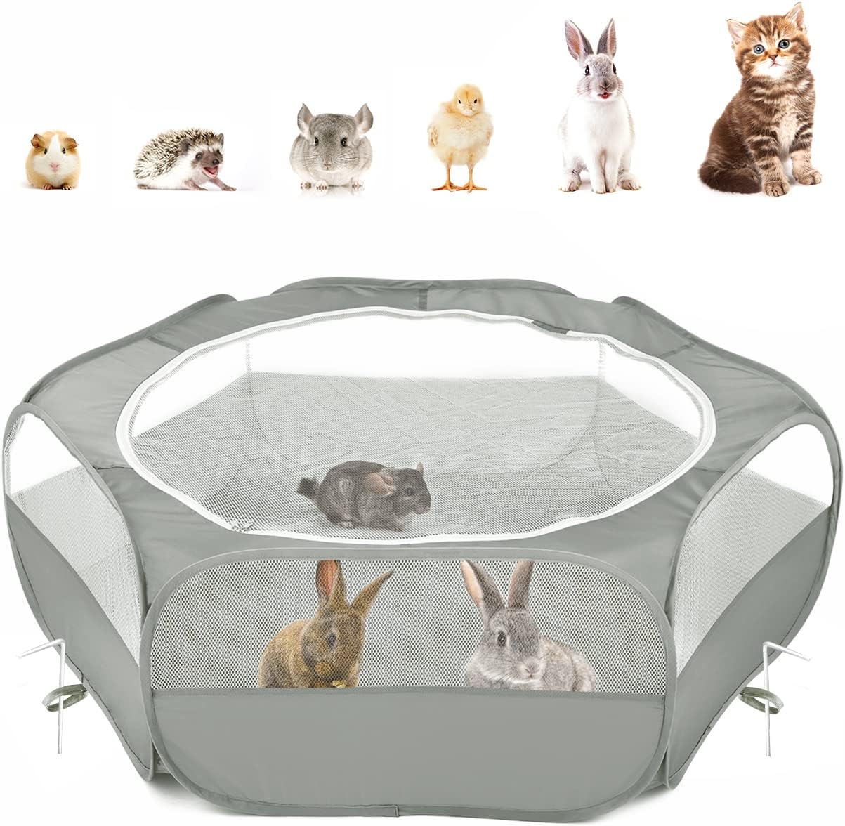 Pawaboo Small Animals Playpen, Special Waterproof Small Pet Cage Tent with Zippe...