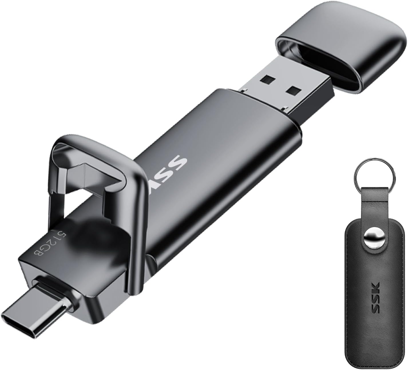 SSK 512GB USB C Drive Up to 550MB/s, Fast USB Stick Dual Drive Type-c +USB A USB...