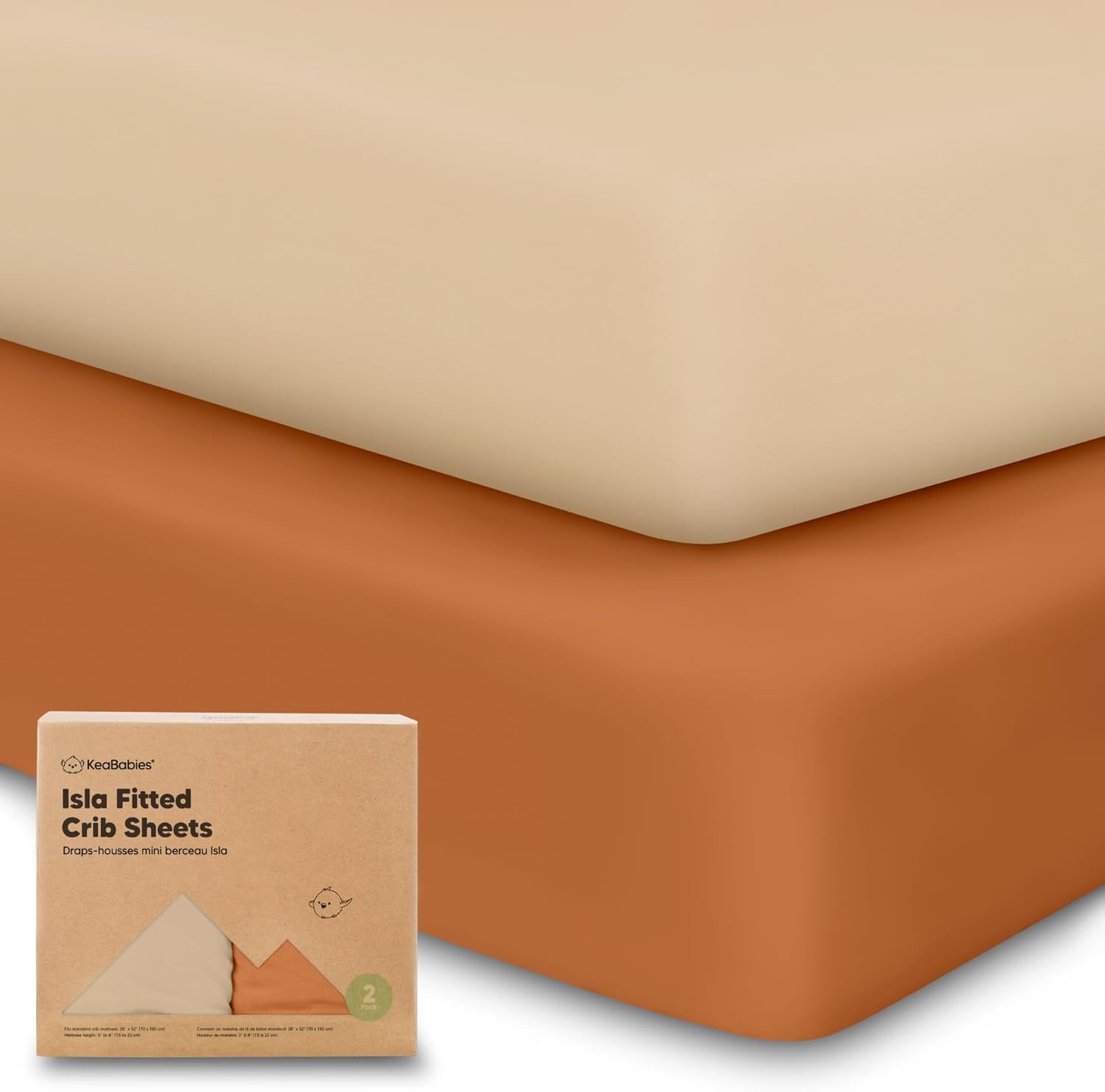 2-Pack Crib Sheets for Boys,Girls - Viscose Derive...
