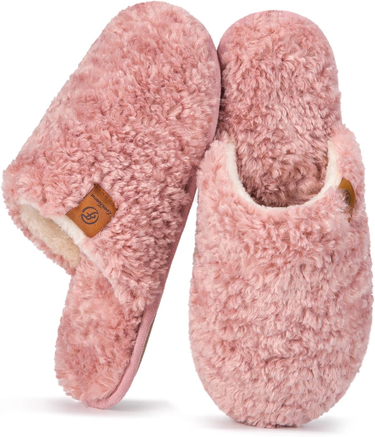 EverFoams Women's Cosy Alpine Shearling Memory Foam Slippers 7/8 UK Pink
