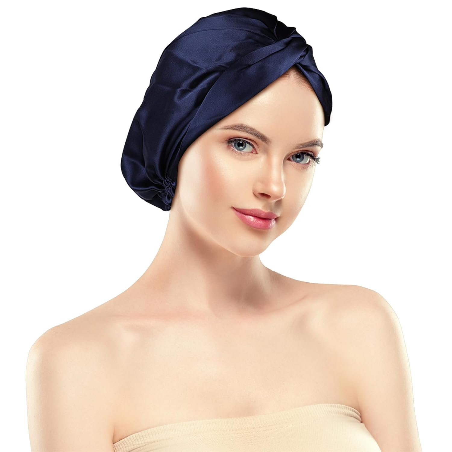 Silk Bonnet for Sleeping, 22 Momme Grade-6A 100% Pure Mulberry Silk Bonnet for H...