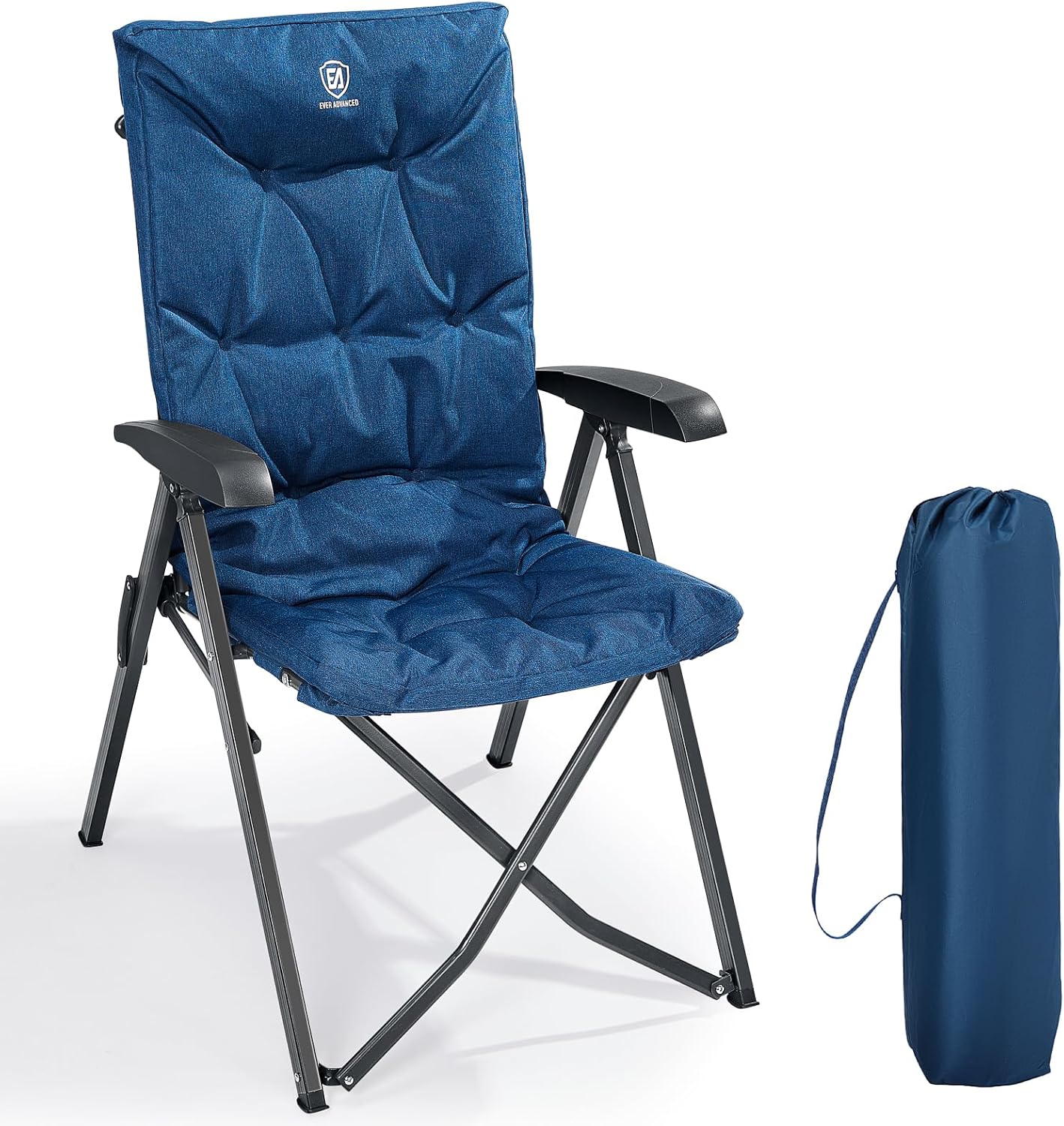 EVER ADVANCED Luxury Camping Chairs for Adults Heavy Duty Aluminum Comfy Padded...