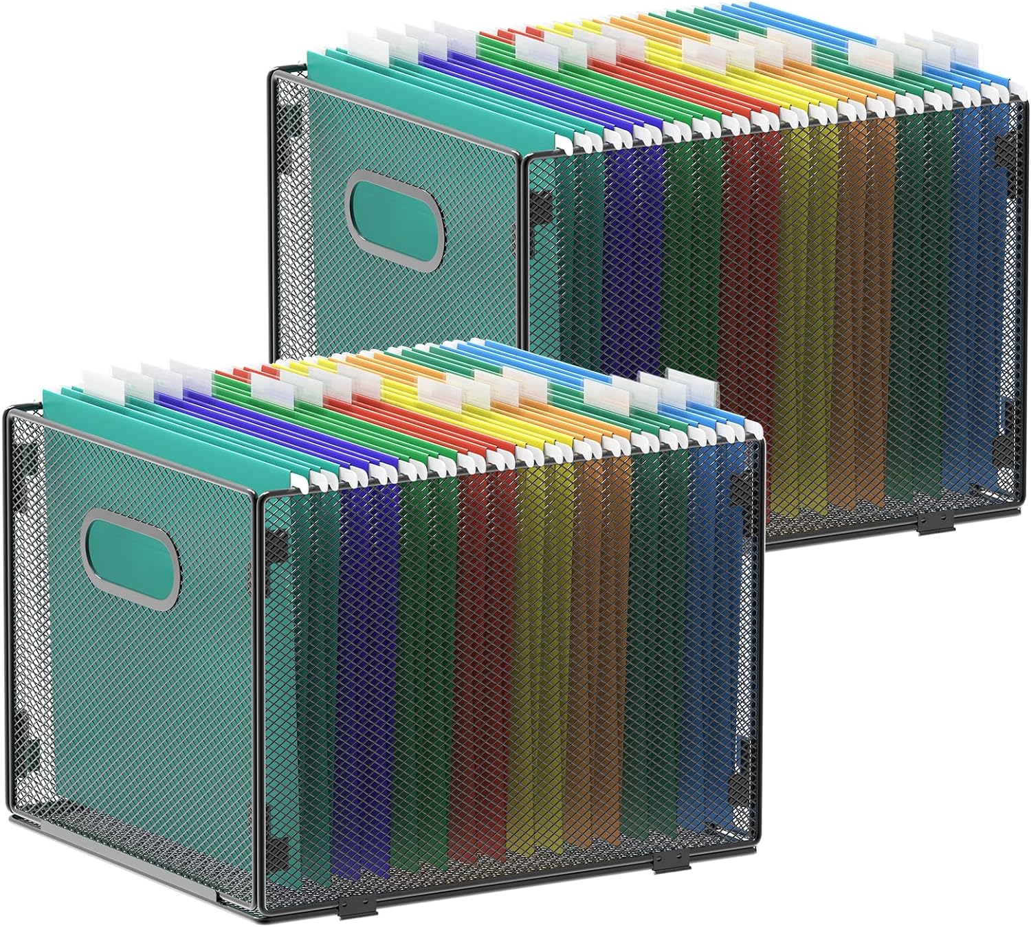 Samstar Hanging File Organizer, Special 2 Pack File Organizer with Mesh File Fol...