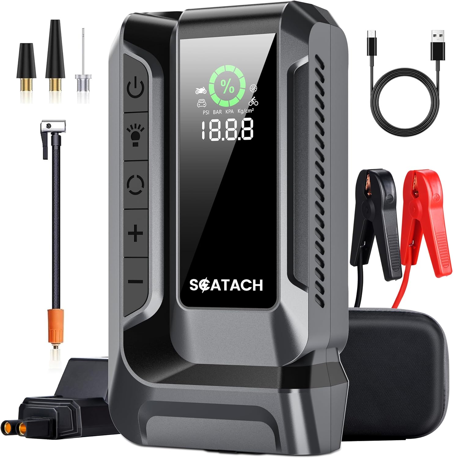 Scatach Q16 4000A Car Jump Starter with Air Compressor, 150PSI Portable Jump Sta...