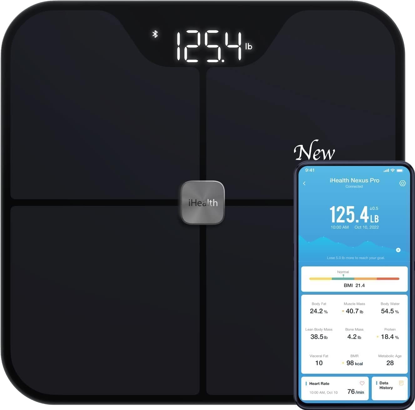 iHealth Nexus PRO Digital Bathroom Scale for Body Weight and Composition Health...