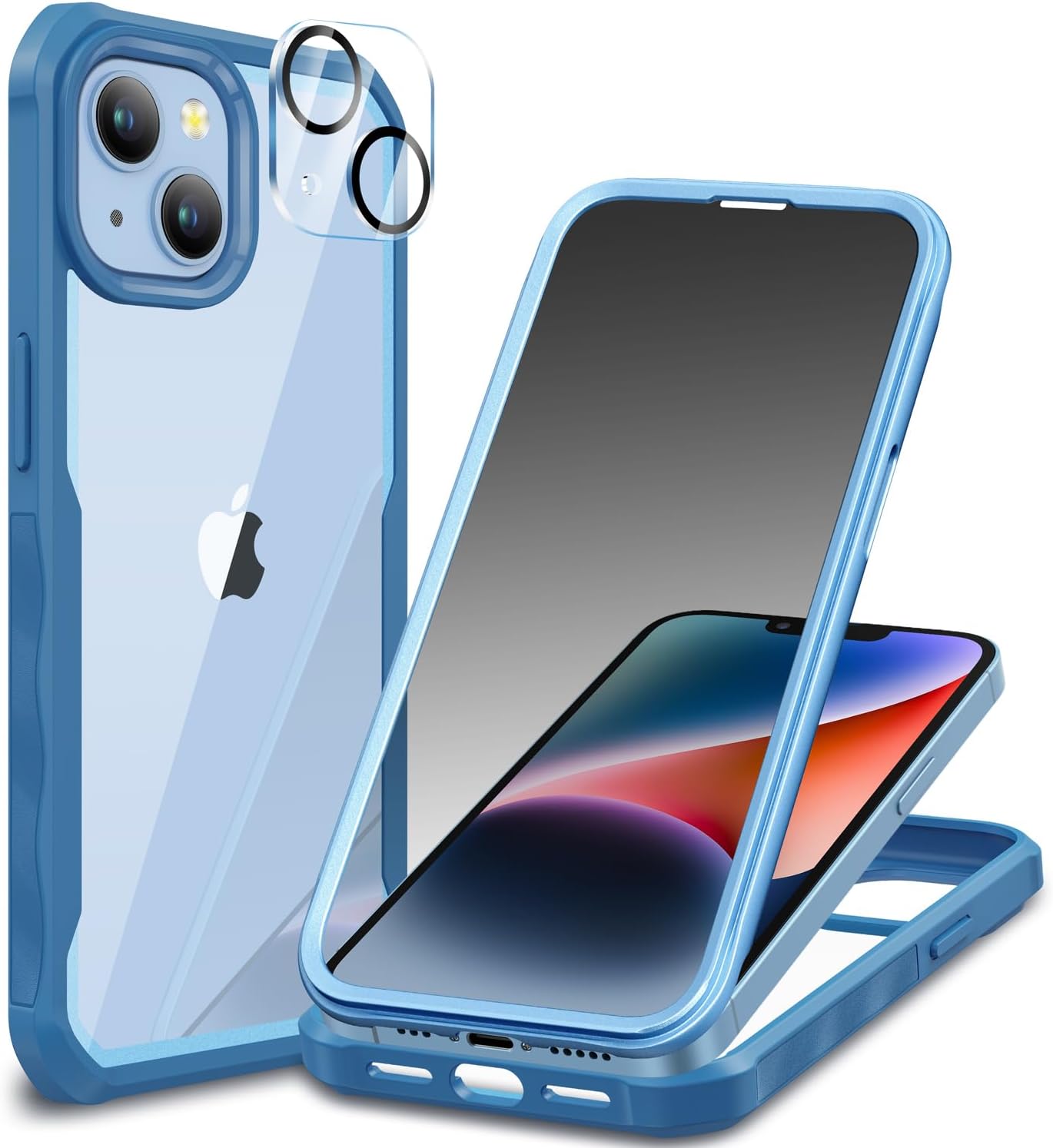 CENHUFO Compatible with iPhone 14/13 Case Built-in Privacy Screen Protector with...