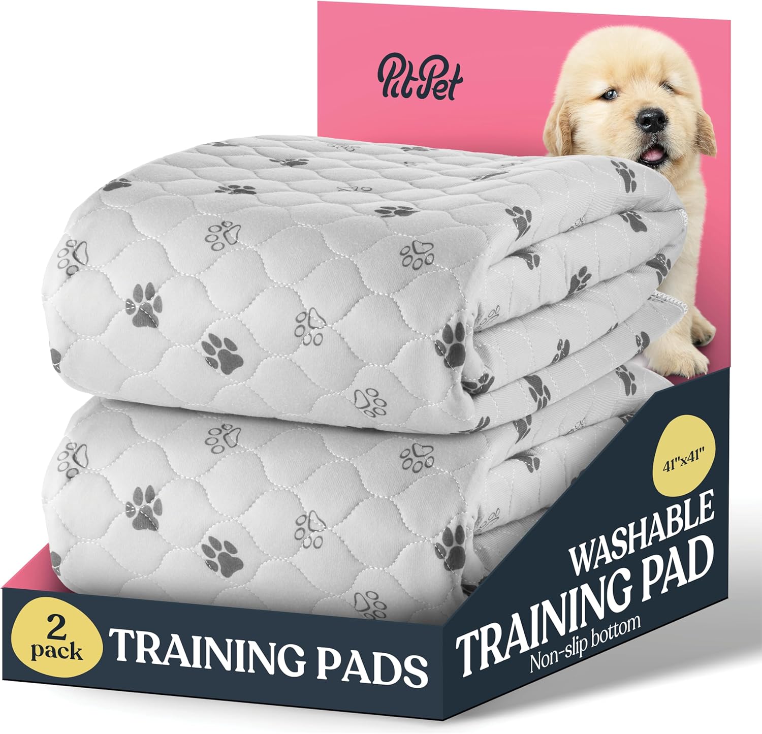 Super Absorbent Washable Pee Pads for Dogs - 2-Pack Superior Reusable Puppy Pads...