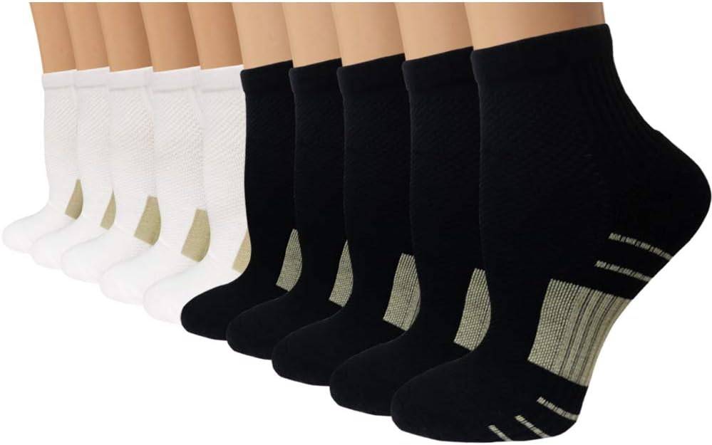 Iseasoo Copper Compression Socks for Men & Women Circulation-Ankle Plantar Fasci...