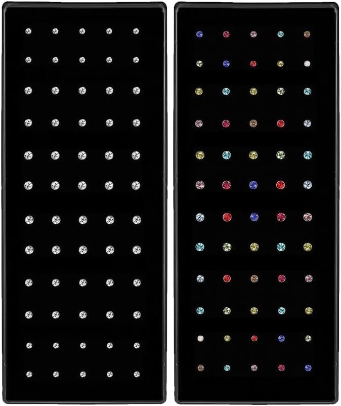 OMAIGAR Nose Rings Studs, 60pcs Straight or L-Shaped or Screw Nose Studs for Wom...