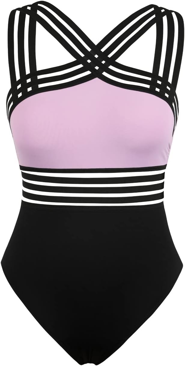 Hilor Women's One Piece Swimwear, Special Front Crossover Swimsuits, Innovative...