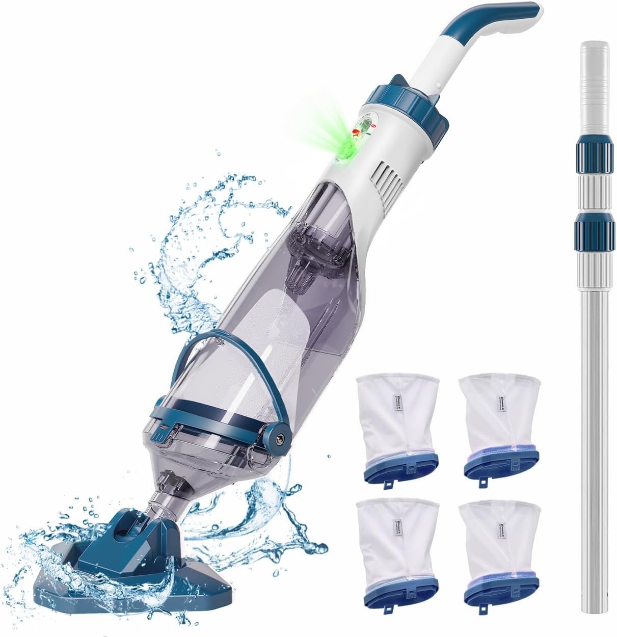 Rechargeable Handheld Cordless Pool Vacuum for Above Ground Pool and Inground Po...