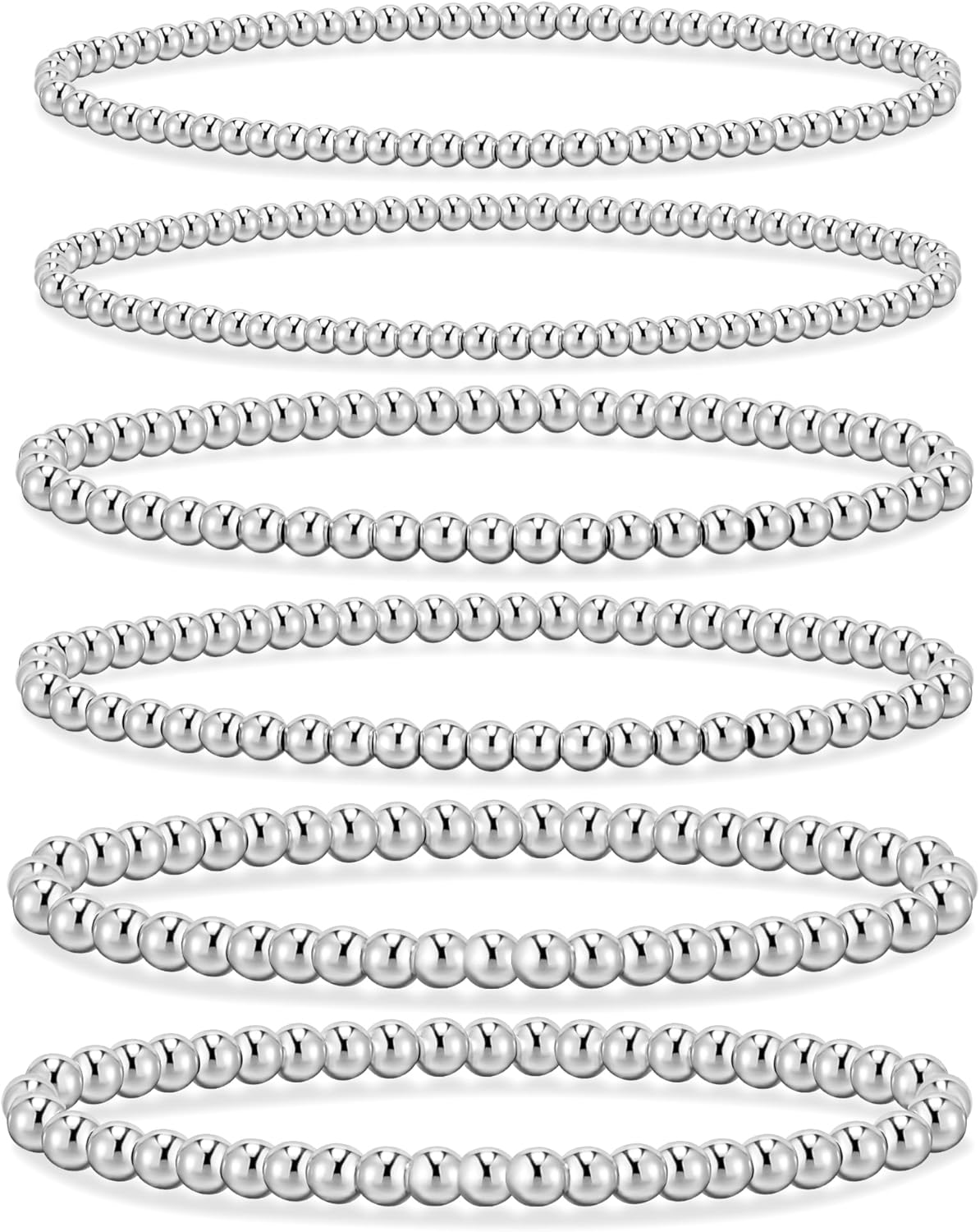 adoyi Gold Bracelets for Women, 14K Gold Plated Beaded Bracelets Gold Stretch Be...