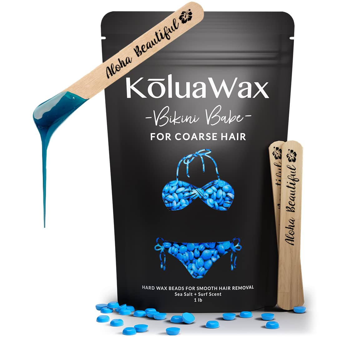 KoluaWax Hard Wax Beads for Hair Removal – Coarse Hair Formula – Face, Brazilian...