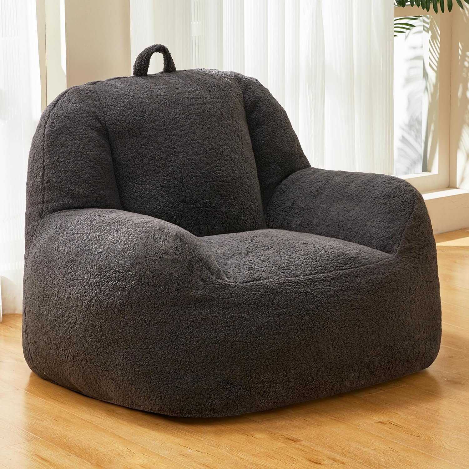 Homguava Bean Bag Chair Sherpa Bean Bag Lazy Sofa Beanbag Chairs for Adults with...