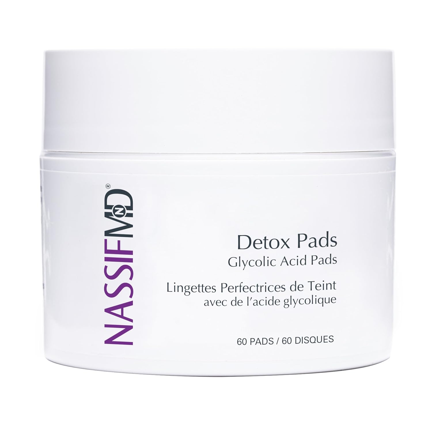 NassifMD Detox Pads Facial Radiance Pads, Glycolic Acid Pads, Witch Hazel Toner,...