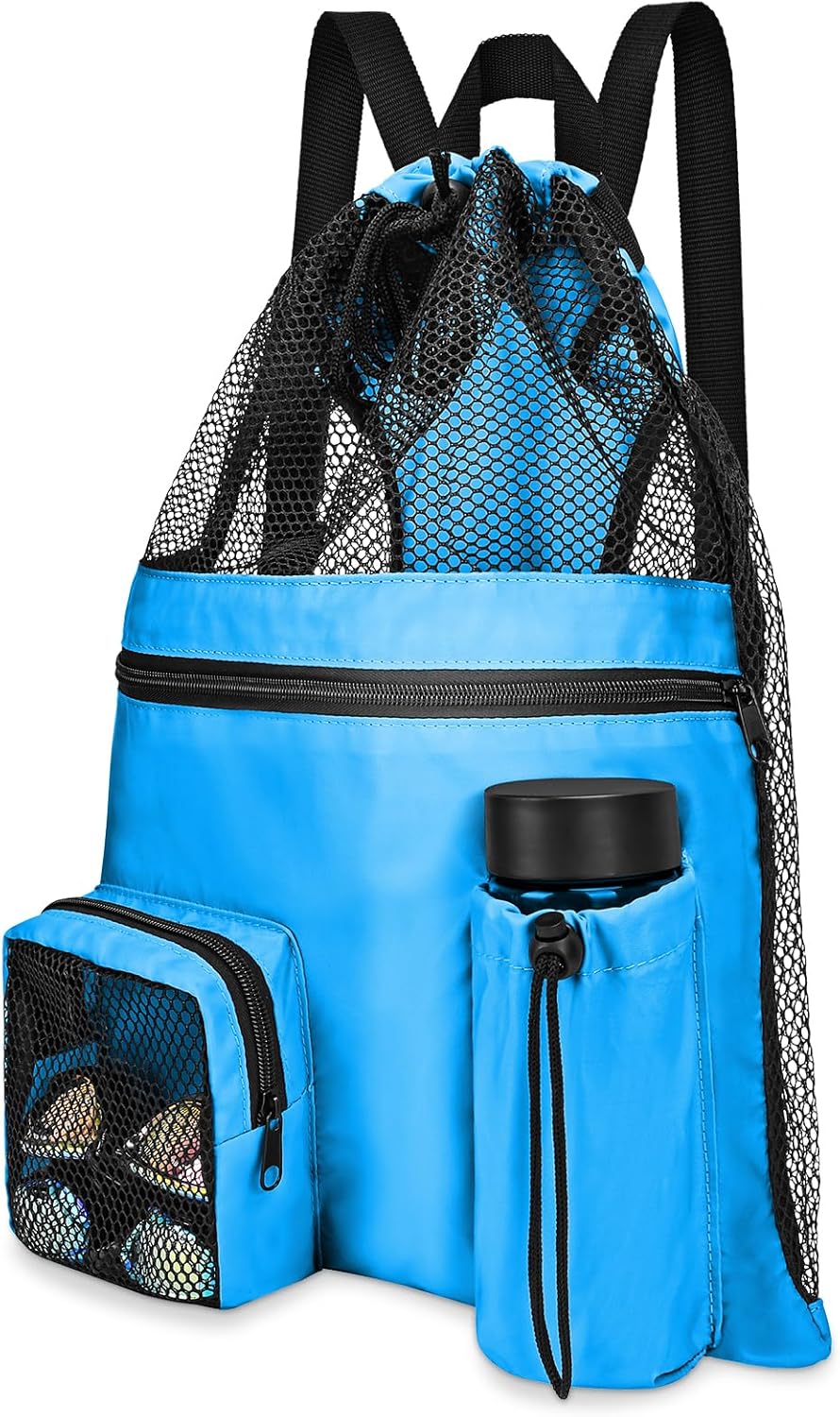 Pystuvo Waterproof Swim Bag,20L Mesh Drawstring Bag,Dry Wet Separation Swim Bag...