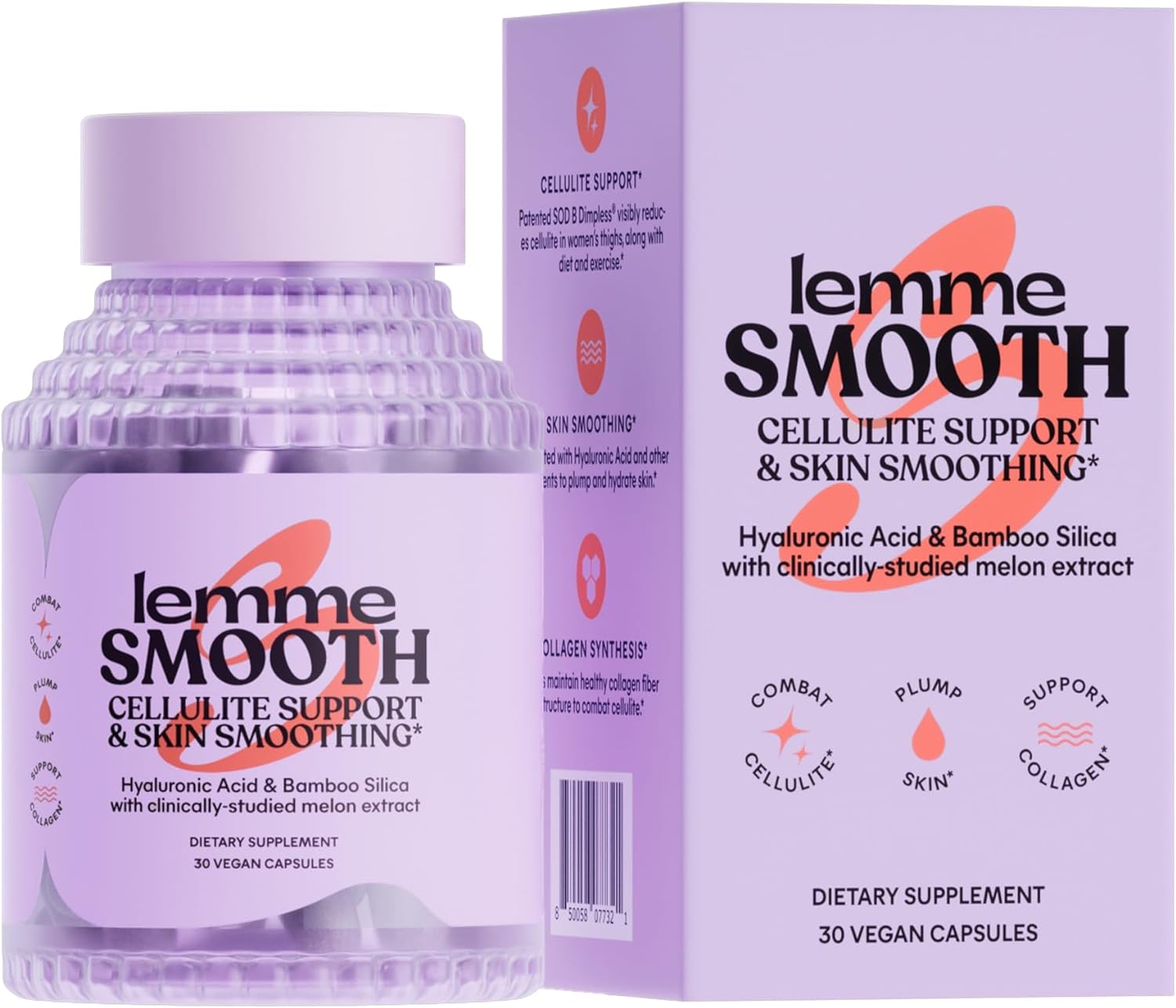 Lemme Smooth Anti Cellulite Capsules for Women, Collagen Support, Skin Plumping,...