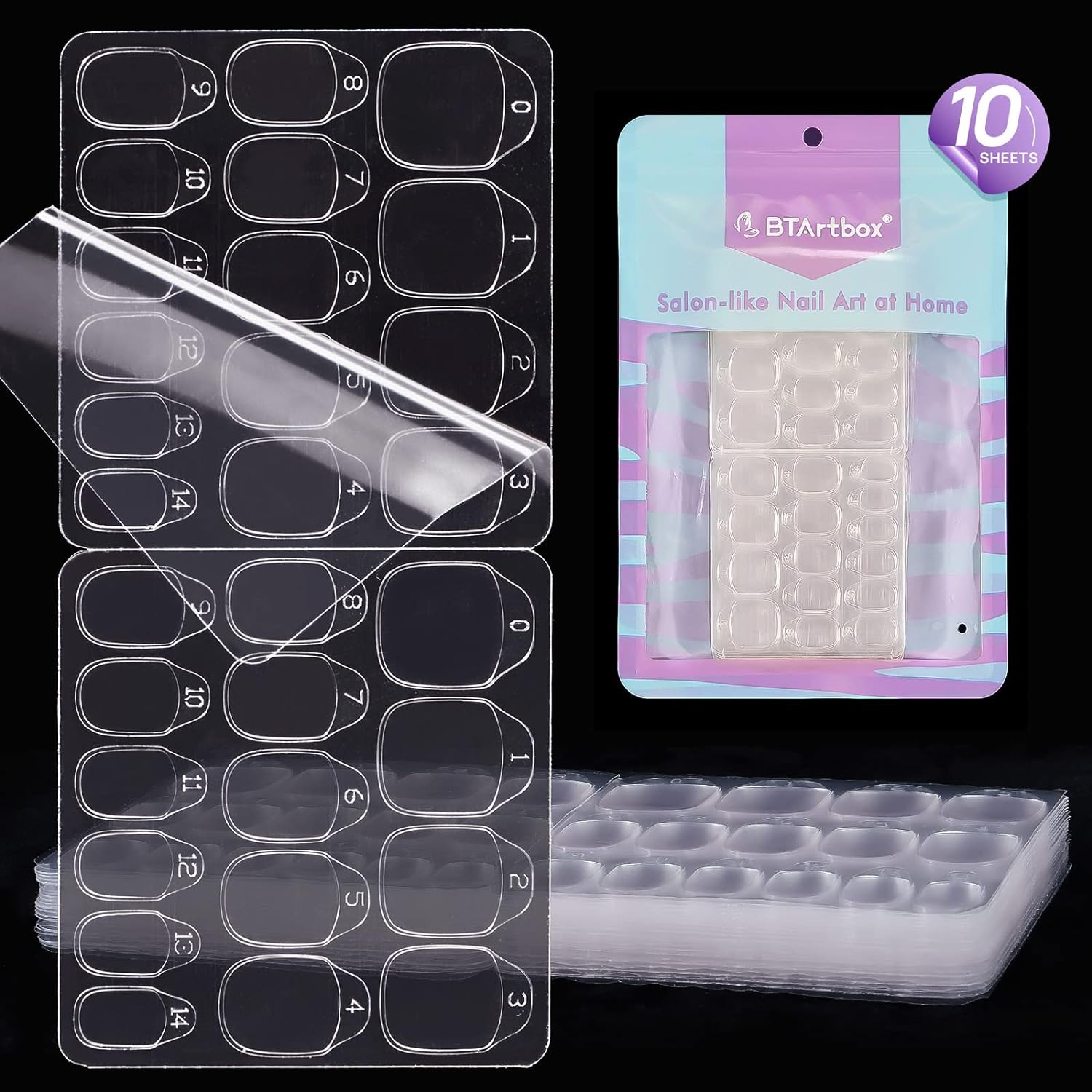 Adhesive Nail Tabs for Press On Nails - 300PCS BTArtbox Ultra Thin & Waterproof...