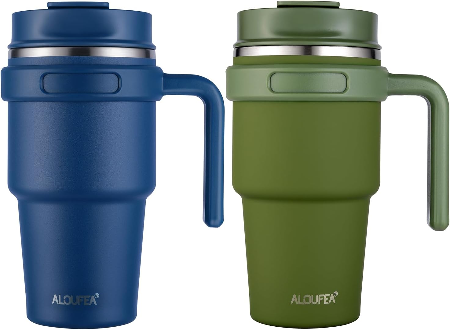 ALOUFEA 20 oz Insulated Coffee Mug Tumbler with Handle, Stainless Steel Travel M...